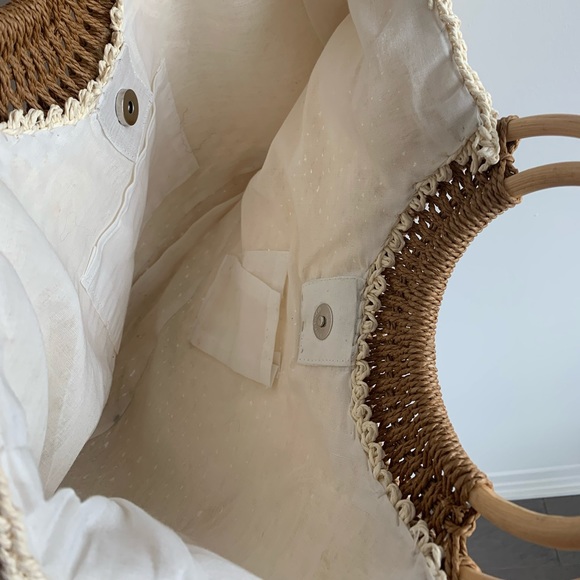 Summer beige straw bag - Picture 2 of 5